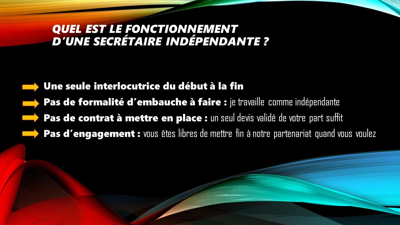 Fonctionnement d une secretaire independante